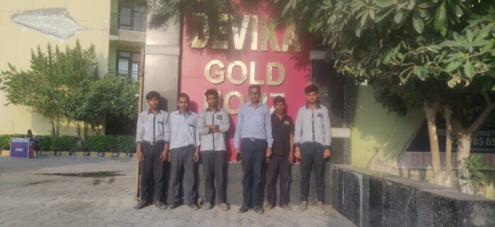 Housekeeping staff of Devika Gold Homes go on strike