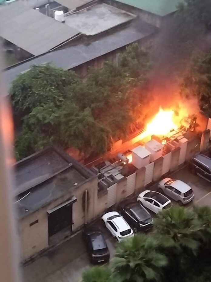 Fire in transformer