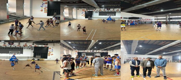 Uttar Pradesh Senior Men’s Basketball Team in action at their preparatory camp in Greater Noida West ahead of the 75th Senior National Championship.”