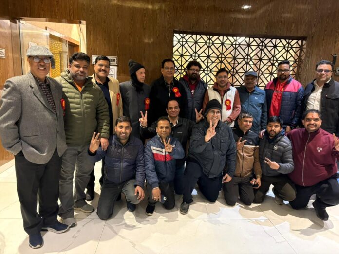 Unity and celebration at Fusion Homes after Team Sankalp’s resounding victory in the AOA Election 2026.