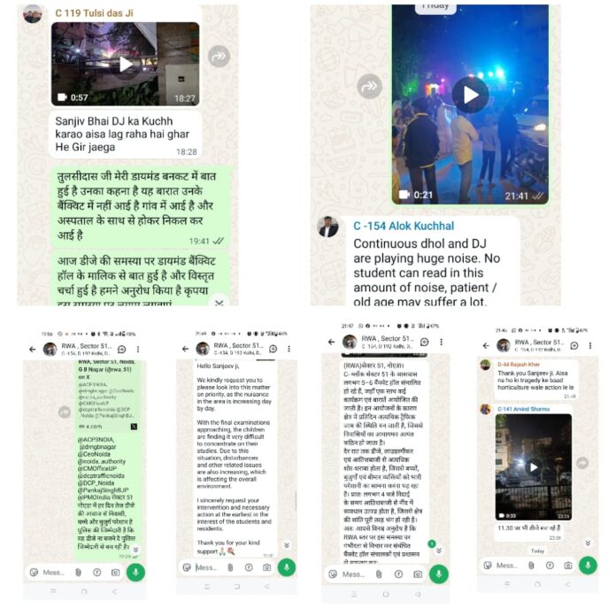 Sector 51 residents flag daily disturbance caused by high-volume DJ music on moving vehicles, seek immediate police intervention.