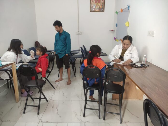 Doctors conducted eye and dental check-ups for students during the health camp organised by Amarpushp Educational and Welfare Society, benefiting over 80 children. Doctors conducted eye and dental check-ups for students during the health camp organised by Amarpushp Educational and Welfare Society, benefiting over 80 children.
