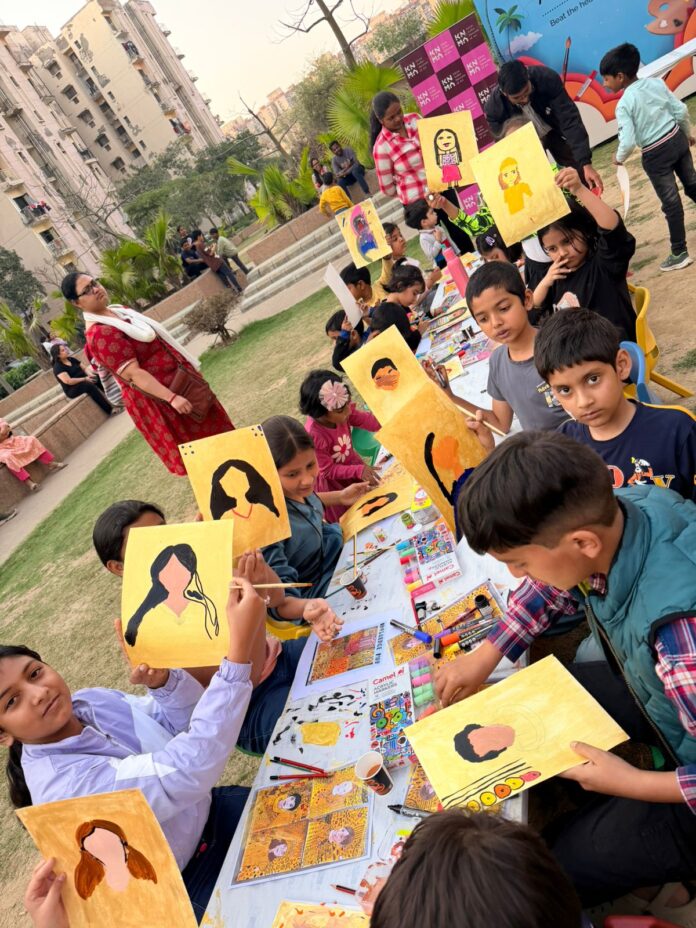 Children participate in a creative art and craft workshop at Unitech Unihomes, Sector 117 Noida, organised under a community education initiative. Children participate in a creative art and craft workshop at Unitech Unihomes, Sector 117 Noida, organised under a community education initiative.