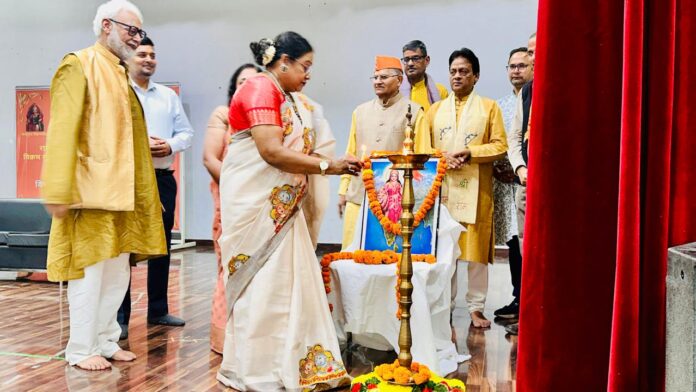 Lighting the ceremonial diya marks the auspicious beginning of the Vikram Samvat 2083 celebrations at Millennium School, Sector 119.