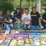 Students and residents contribute old textbooks at Noida Public Library as part of Noida Lok Manch’s ‘Don’t Gift Bouquets, Gift Books’ donation drive ahead of the new academic session.