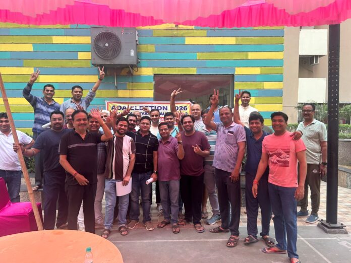 AOA election results announced at Galaxy Royale, Gaur City 2 on March 29, 2026, as newly elected team and residents come together after a successful and transparent voting process.