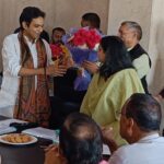 Residents of Sector 51 raising civic issues during the public dialogue programme at Sector 27 Club, Noida.