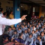 Students participate in an awareness session on World Autism Awareness Day at Sanskar Adhyayan Kendra, focusing on inclusion, early signs of autism and healthy lifestyle habits.
