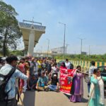 Residents stage symbolic protest by pulling metro pillar, demand immediate approval of Greater Noida West metro project