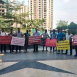 Shopkeepers at U:FAIRIA Mall protest against alleged irregularities by the builder, demanding transparency in maintenance charges, lower electricity rates and better basic facilities at the mall.