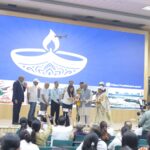 Guests and participants take the “Noida I Care Pledge” during the campaign launch event aimed at promoting cleanliness, civic responsibility and public participation in the city.