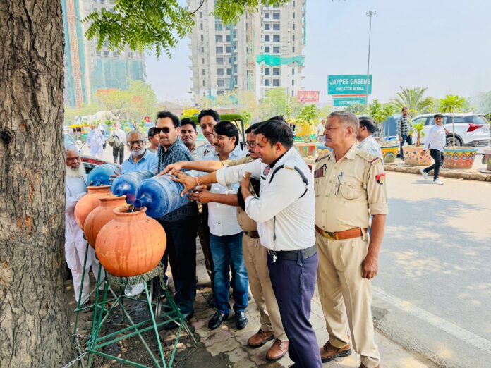A refreshing act of public service: Earthen pot water booth launched at Pari Chowk amid rising temperatures.