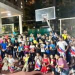 Young basketball players in action during the grand tournament at Mahagun Mirabella Society.