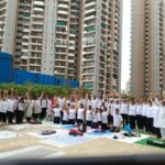 Residents of RG Residency, Sector 120, came together to celebrate the 12th International Yoga Day with enthusiasm, promoting health, wellness and community participation through yoga.