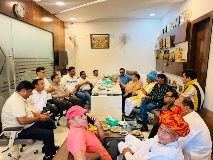 Members of the Shri Ramlila Committee Greater Noida hold a meeting at Site 4 to discuss preparations for Vijay Mahotsav 2026, scheduled from October 11 to 21.