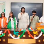 Students participate in patriotic performances during the ‘Har Ghar Tiranga’ programme organised at IMS Noida's Sector 62 campus.