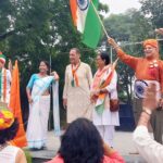 JVCC Laughter Club members celebrate the 80th Independence Day with patriotic fervour, music, dance and colourful tricolour-themed attire