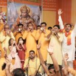 Bhoomi pujan held at Gaur City for the ninth Ramleela Mahotsav. Hanuman ji's religious flag was installed as preparations begin for a grand Ramleela 2026 in Greater Noida West