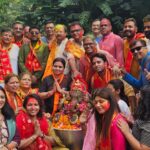Residents participate in the Ganpati visarjan procession at Gaur Saundaryam, marking the conclusion of the society’s Ganesh Chaturthi celebrations.