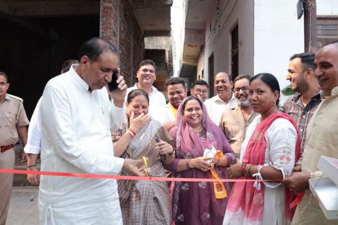 Dadri MLA Tejpal Singh Nagar inaugurates CC road and drainage development works in Daulatram Colony, aimed at improving local connectivity and civic infrastructure.