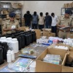 Police recover counterfeit protein supplements, bodybuilding products, steroids, injections and other suspected fake products worth around ₹50 lakh during a raid in Ghaziabad.