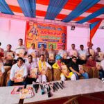 Shri Ramlila Committee members announce the schedule and preparations for Vijay Mahotsav 2026 during a press conference at Ramlila Ground, Site 4, Greater Noida.