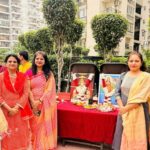 Members of Homes 121 Society in Noida celebrate Maharaja Agrasen Jayanti with traditional prayers and aarti.