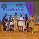 Gautam Buddh Nagar Police officials felicitate women and girls for their contributions to education, social support and self-reliance during a Mission Shakti 6.0 ceremony at the Police Commissionerate auditorium in Sector 108.