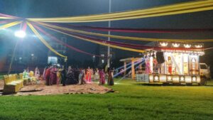 Residents of Sector 3, Greater Noida West, celebrated Dandiya and welcomed Maa Durga’s sacred jyot at Park No. 1, B Block, during the Pancham Shri Durga Puja Mahotsav 2026 on October 17.