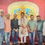 Noida MLA Pankaj Singh offers prayers to Maa Durga at the Durga Puja pandal organised by Bangiya Maitree Cultural Society Trust at RG Residency in Sector 120, Noida.